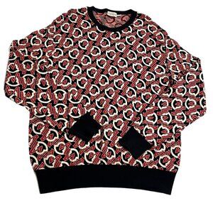 Moncler Girocollo Tricot Sweater in Black and Red
